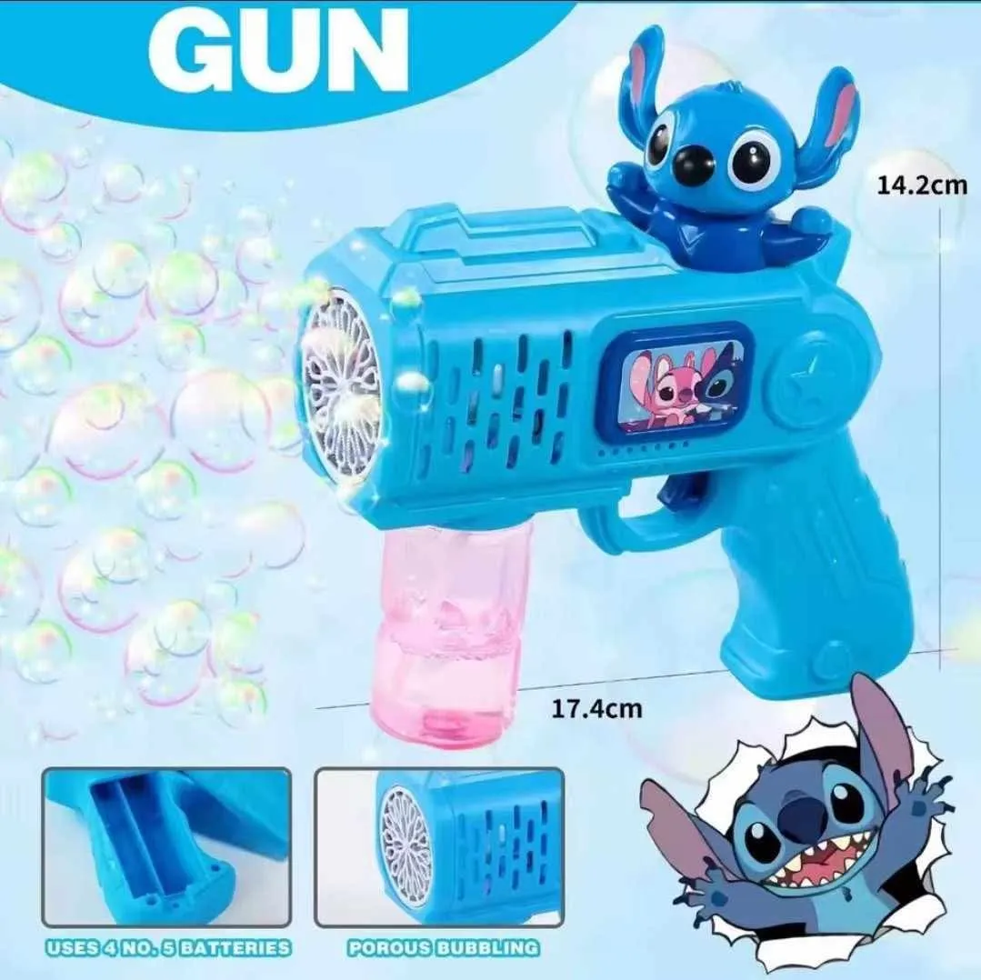 Pistolet na bańki Stitch 17,4x14,2cm - automat na baterie