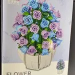 Klocki Kwiaty Flower Studio - Bukiet Róż w Doniczce, Fioletowo-Niebieski