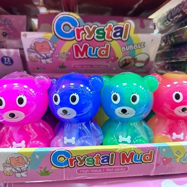 Zabawka Crystal Mud - glutek misie, zestaw 4 kolorów
