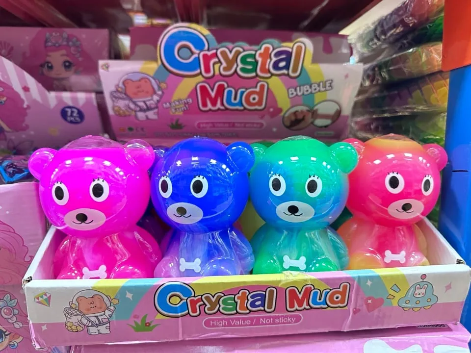 Zabawka Crystal Mud - glutek misie, zestaw 4 kolorów