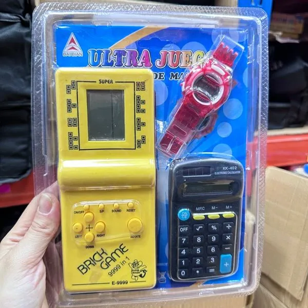 Zestaw Brick Game 9999 in 1 z zegarkiem i kalkulatorem Baibian