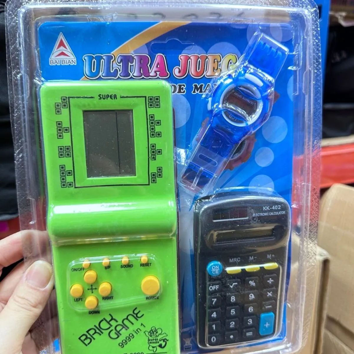 Zestaw Brick Game 9999 in 1 z zegarkiem i kalkulatorem Baibian