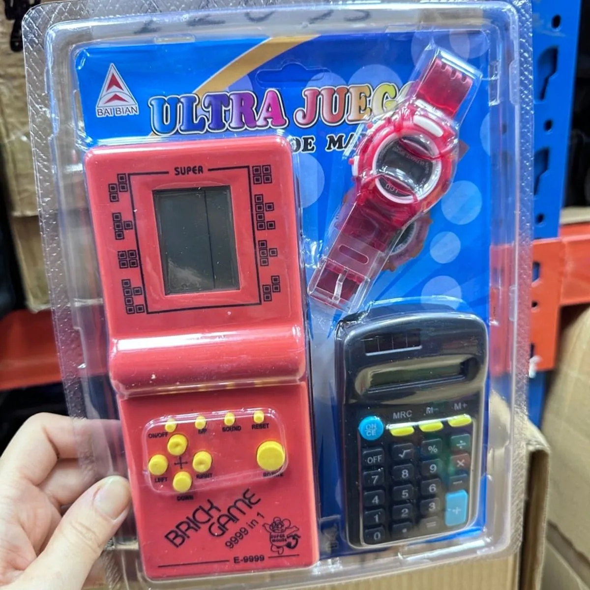 Zestaw Brick Game 9999 in 1 z zegarkiem i kalkulatorem Baibian