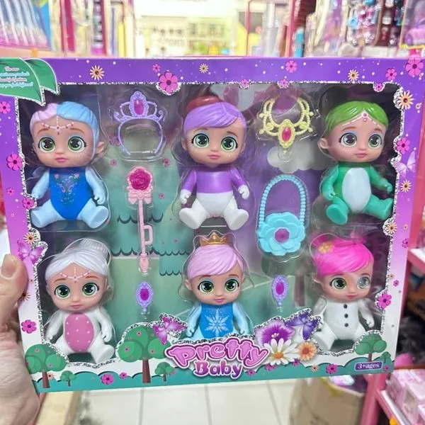 Zestaw 6 lalek Pretty Baby z akcesoriami i biżuterią PK13076