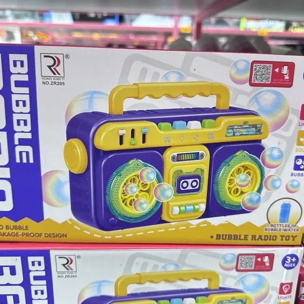 Zabawka Bubble Radio na Baterie, Fioletowo-Żółta, 3+