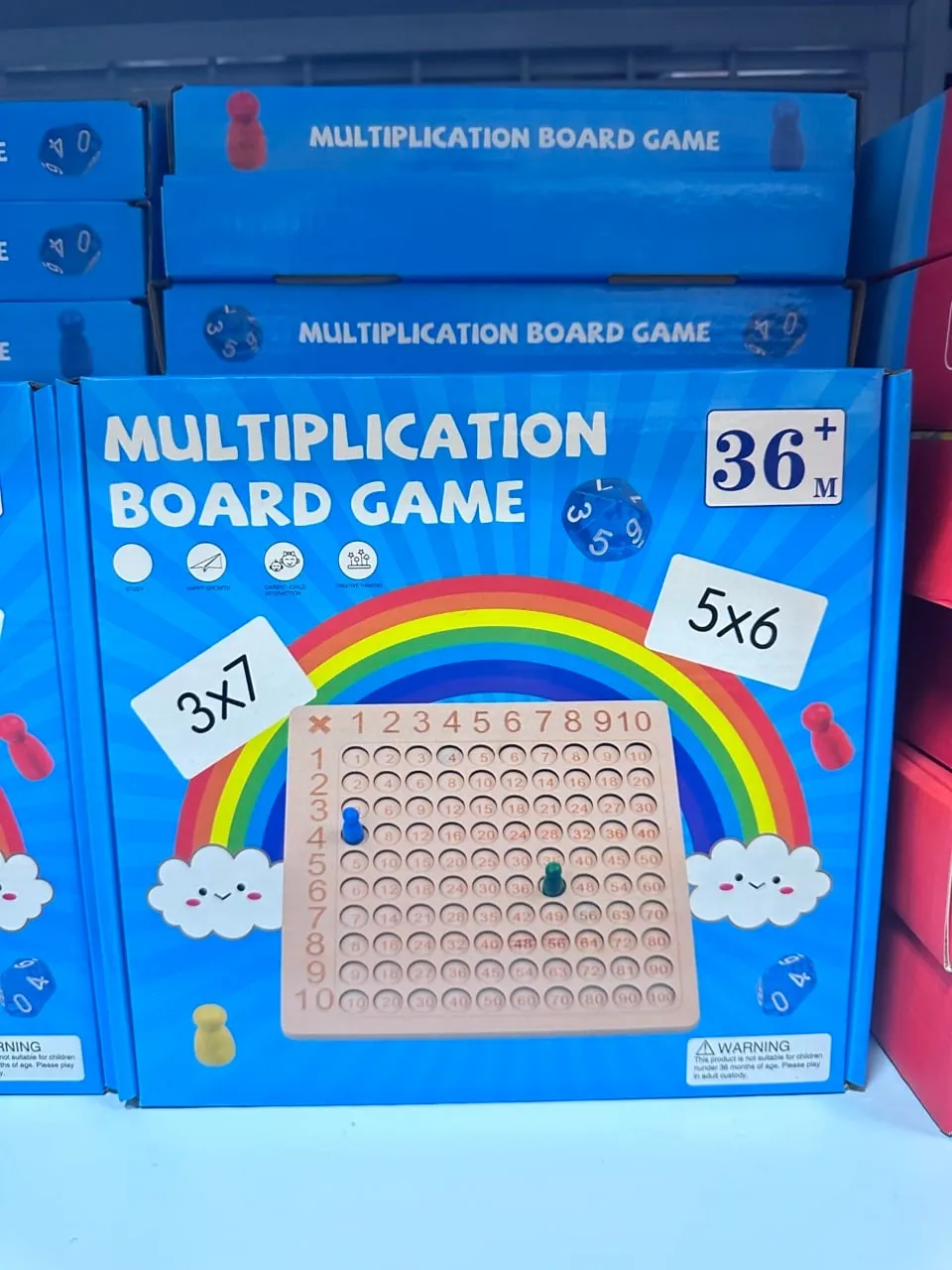 Drewniana gra planszowa Multiplication Board Game 36+ do mnożenia