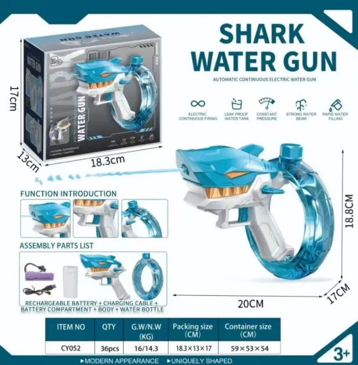 Pistolet na wodę Shark Water Gun elektryczny automatyczny 20cm