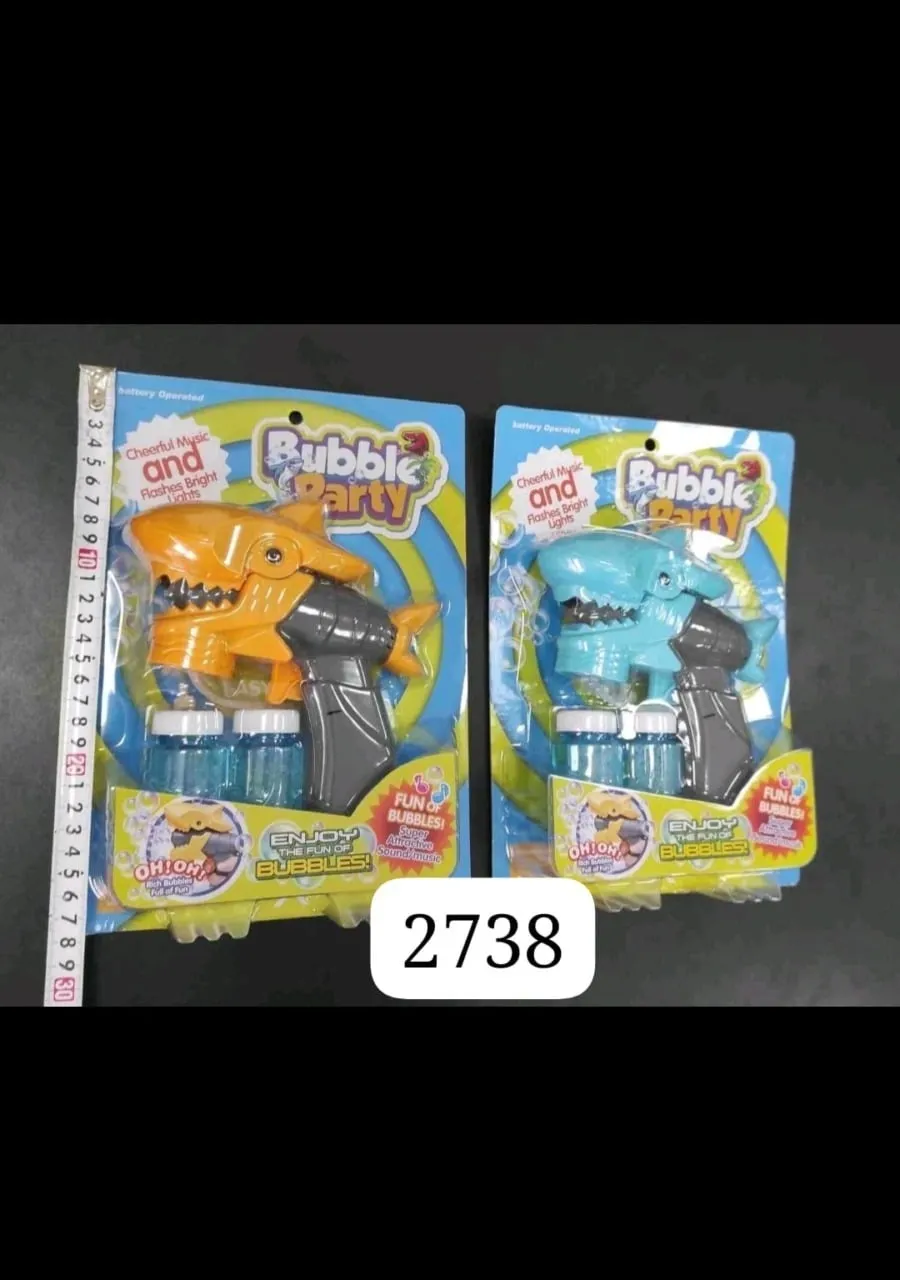 Pistolet na bańki Bubble Party rekin, światło i dźwięk + 2 płyny