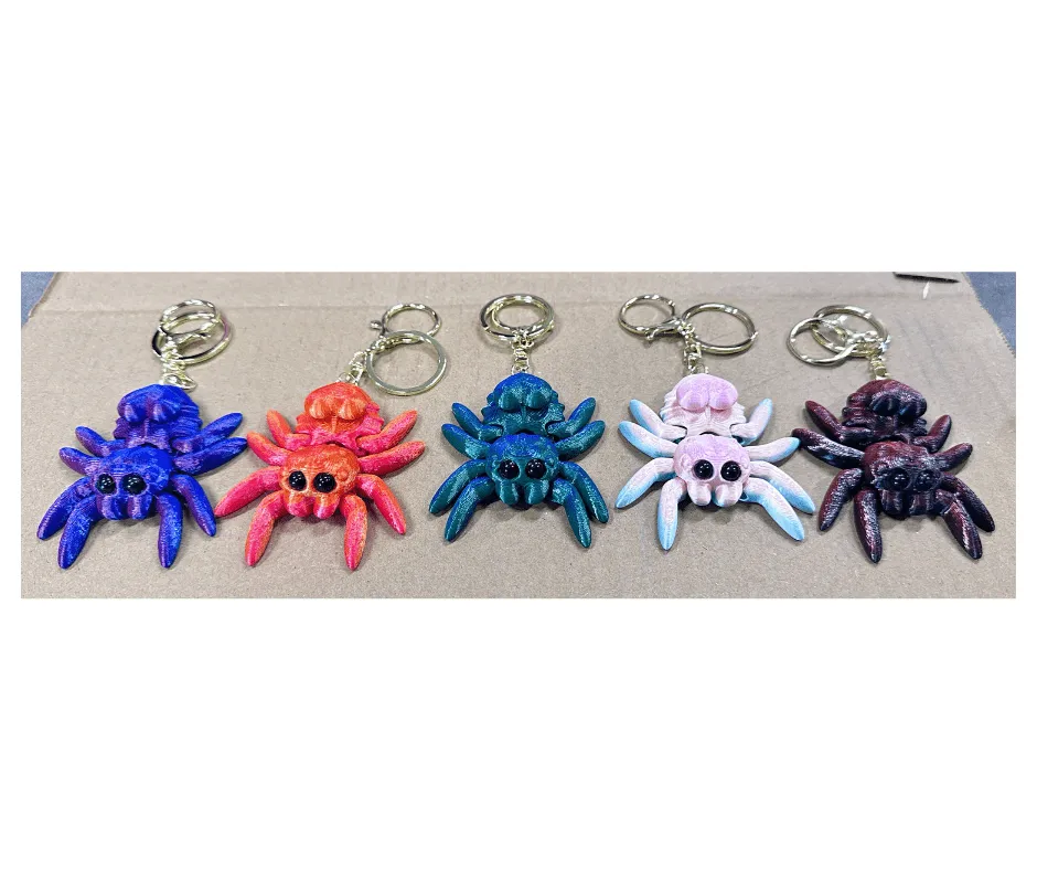 Brelok Pająk Skaczący - Różne Kolory, Tekstura 3D
