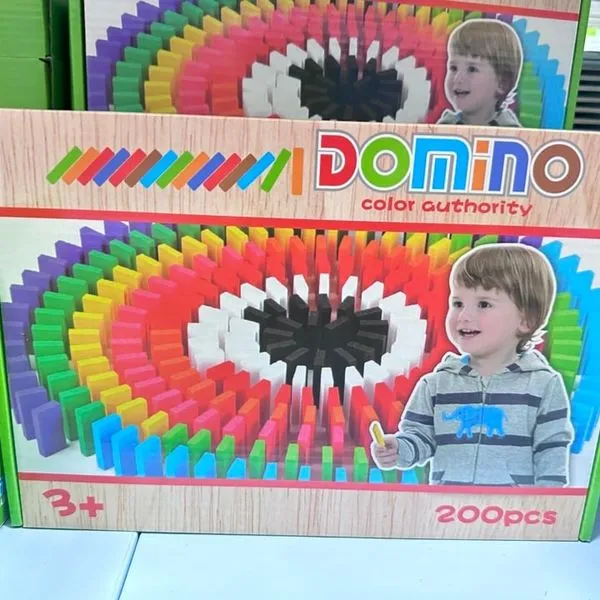 Zabawka Domino 200 sztuk kolorowe klocki edukacyjne zestaw 3+
