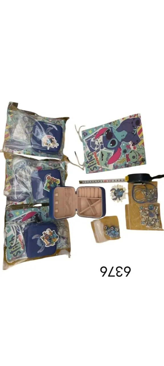 Zestaw biżuterii dziecięcej Stitch z organizerem i koralikami DIY