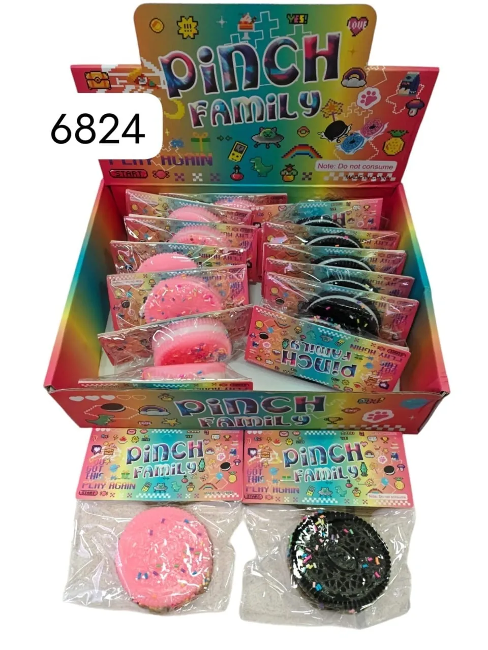 Zabawka Squeeze Pinch Family - kulki antystresowe ciastka 16szt.