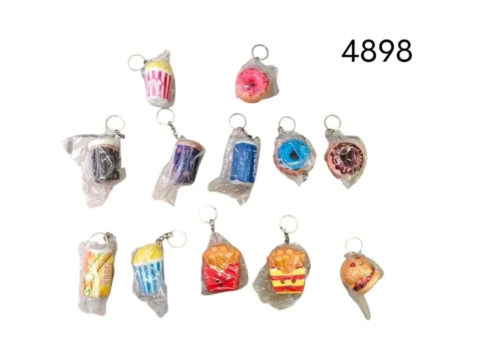 Breloki Squishy Mini - Zabawki Gniotki Jedzenie Mix Wzorów 50szt