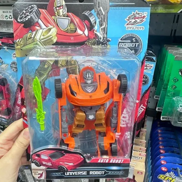 Robot transformujący ZIYU TOYS pomarańczowy z mieczem PK13394