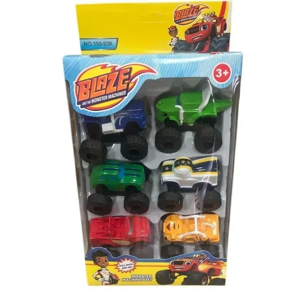 Zestaw 6 autek Blaze and the Monster Machines PK13423 Pull Back