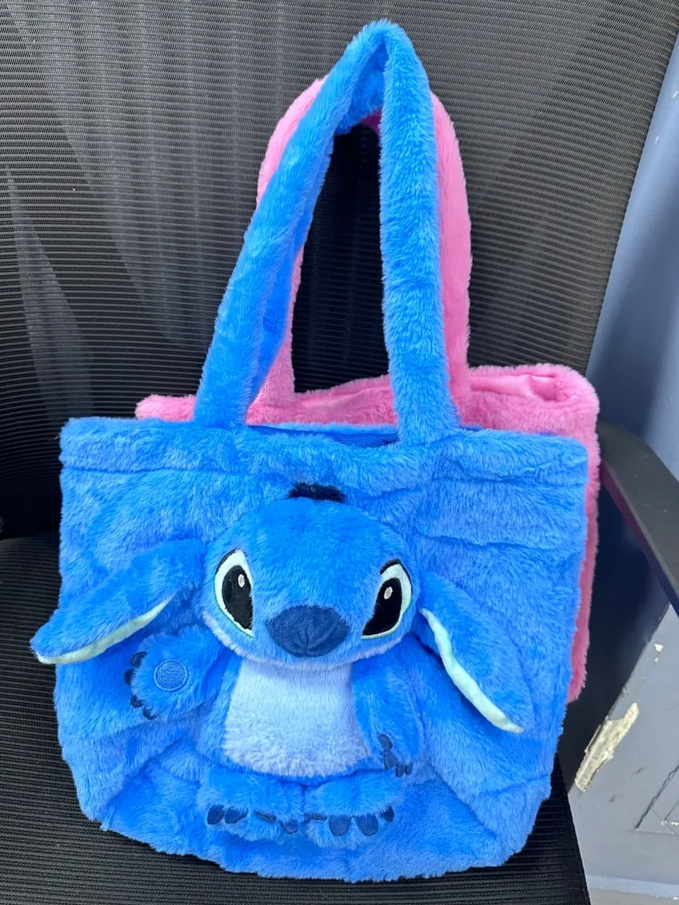 Torebka pluszowa maskotka Stitch niebieska - miękki plusz 3D