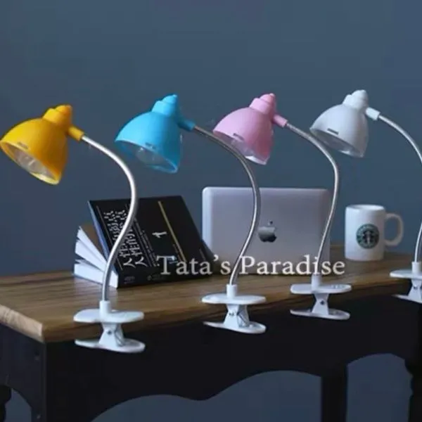 Lampka biurkowa z klipsem LED, elastyczne ramię, mix kolorów