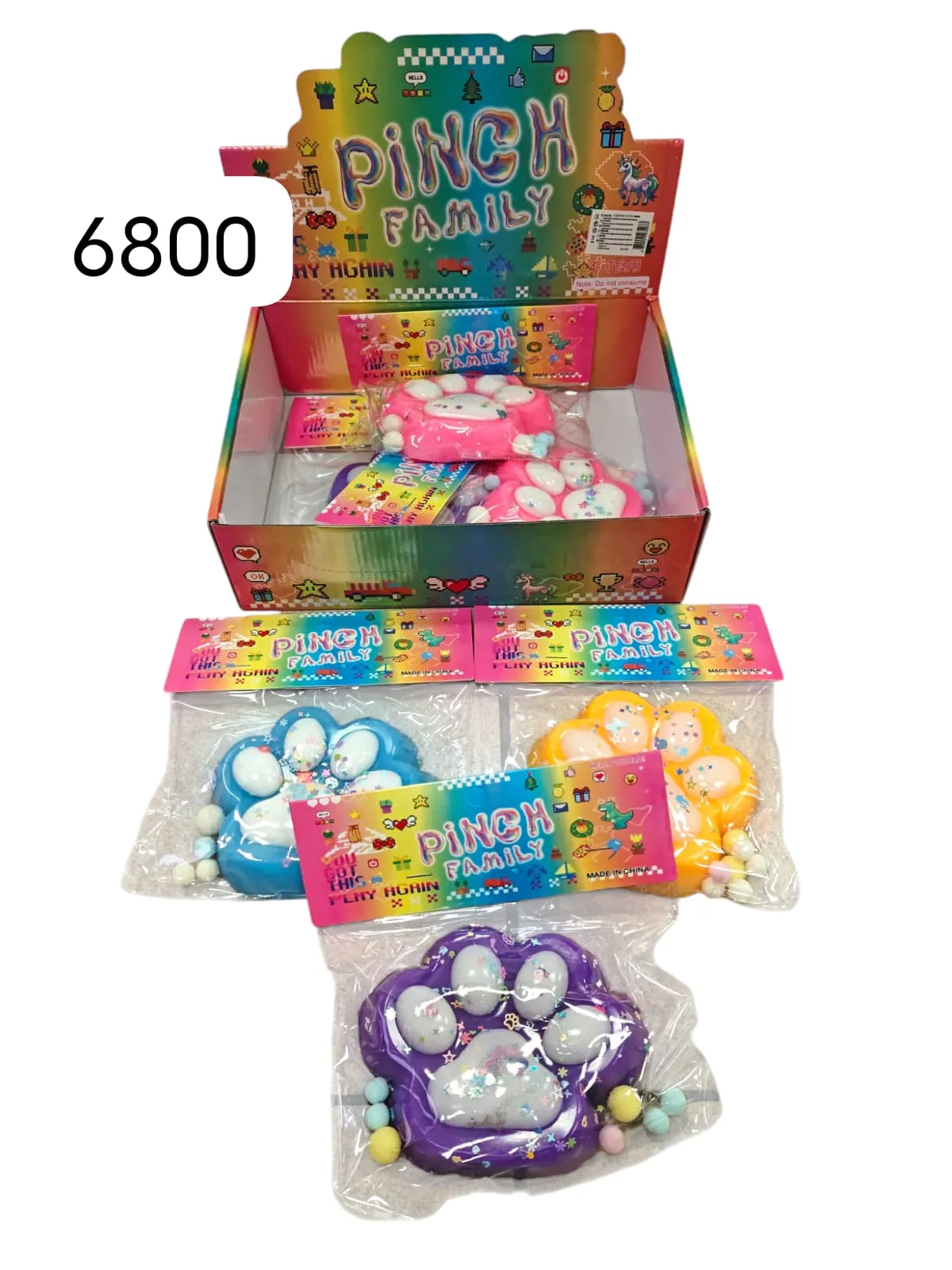 Zabawka sensoryczna Pinch Family łapka 220g z koralikami