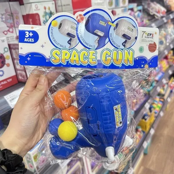 Pistolet na kulki Space Gun dla dzieci 3+ wyrzutnia piłek EVA
