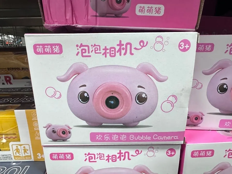 Aparat na bańki Bubble Camera świnka różowa, zabawka 3+