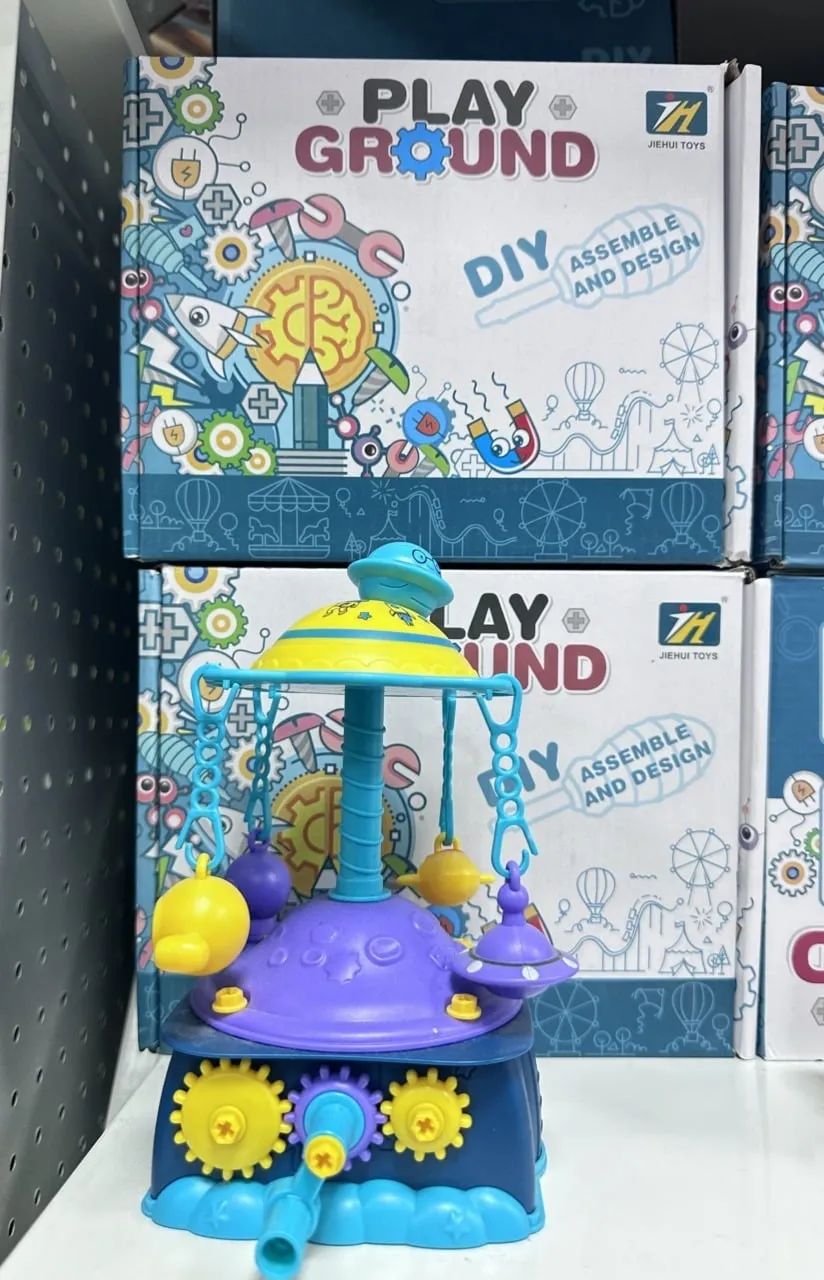 Zabawka konstrukcyjna Play Ground DIY - Karuzela z zębatkami