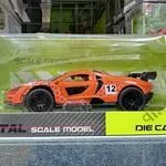 Metalowy model samochodu wyścigowego pomarańczowy Die-Cast AMZ Toys