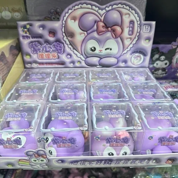 Zabawka Squeeze Fioletowy Królik Gniotek 12 szt - Display