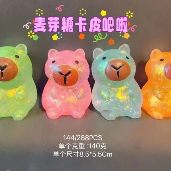 Figurki antystresowe Kapibara Squeeze Toys 8,5x5,5cm brokat PK13567