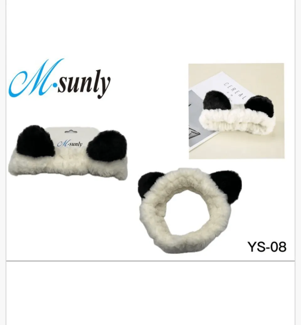 Opaska na włosy z uszami pandy pluszowa M-sunly YS-08