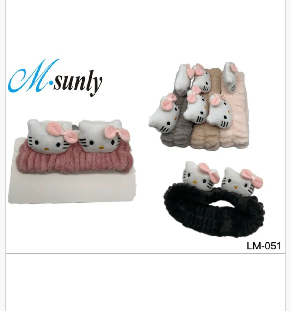 Opaska do włosów dziecięca Hello Kitty M.sunly, pluszowa, mix kolorów