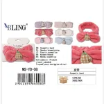 Opaska kosmetyczna BLING z kokardką i gruszką, mix 12szt