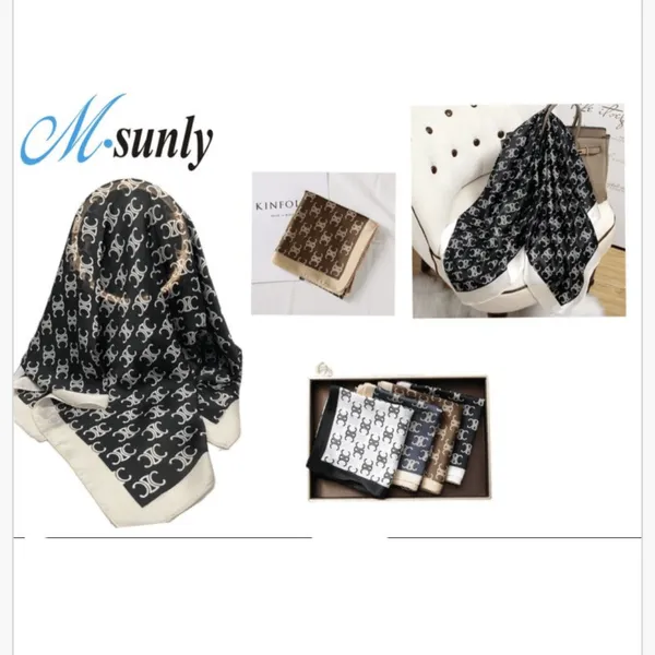 Chusta do włosów satynowa M-sunly wzór monogram PK13677
