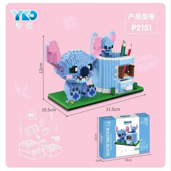 Klocki konstrukcyjne Stitch DIY przybornik na biurko 21,5cm YKO P2151