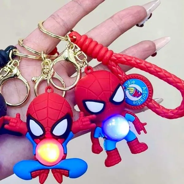 Brelok Spider-Man z Latarką LED i Paskiem, 24 szt.