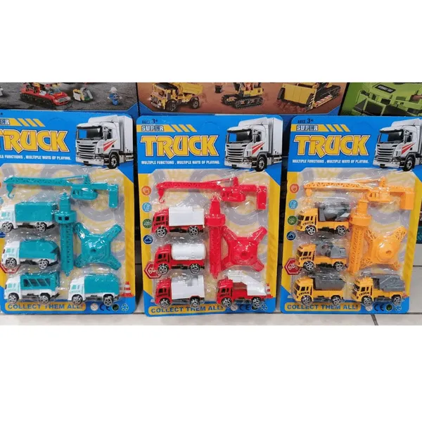 Zestaw Zabawka Super Truck - Autka Budowlane z Dźwigiem Mix