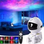 Lampa Projektor Astronauta Siedzący z Pilotem Gwiazdy
