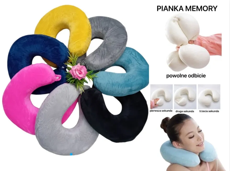 Poduszka Rogal Podróżny Pianka Memory Mix Kolorów PK13814