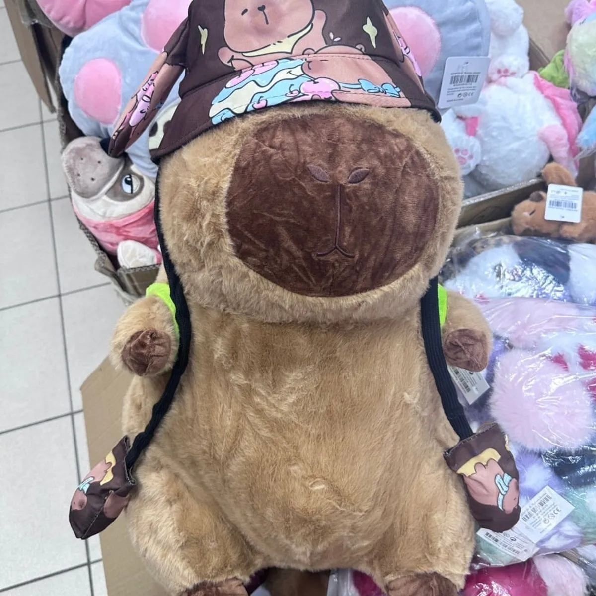 Kapelusz dla Dzieci Bucket Hat Brązowy Wzór Kapibara