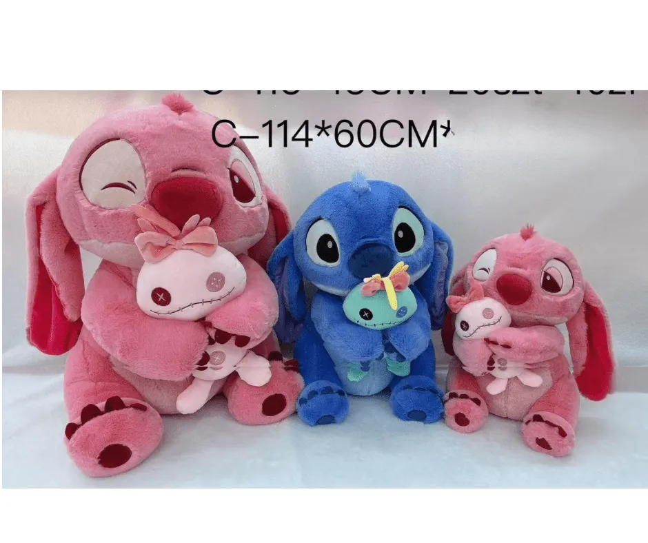 Maskotka Pluszowa Stitch i Angel 45cm Mix Kolorów z Laleczką