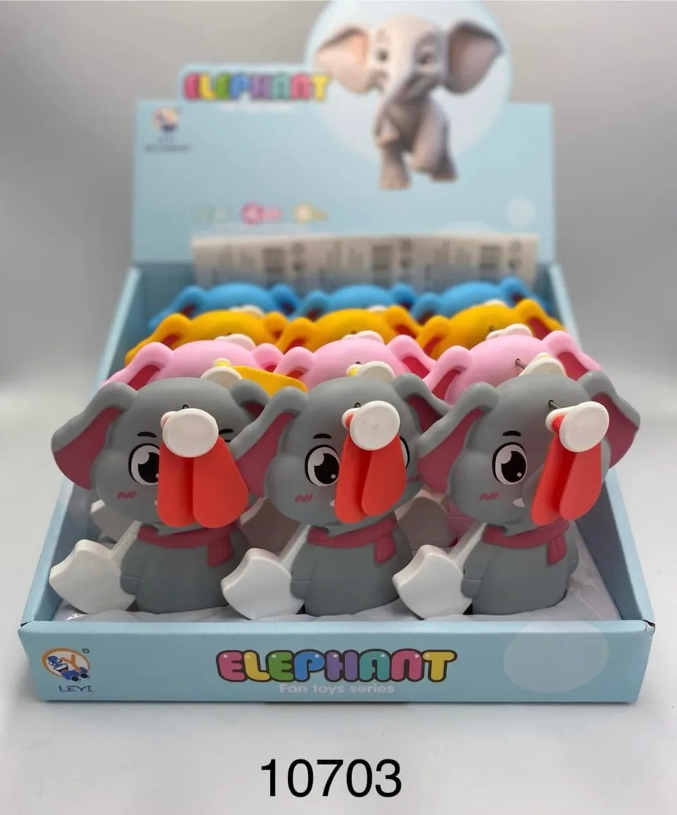 Zabawka Wiatraczek Słonik Elephant Fan Mix Kolorów 12szt