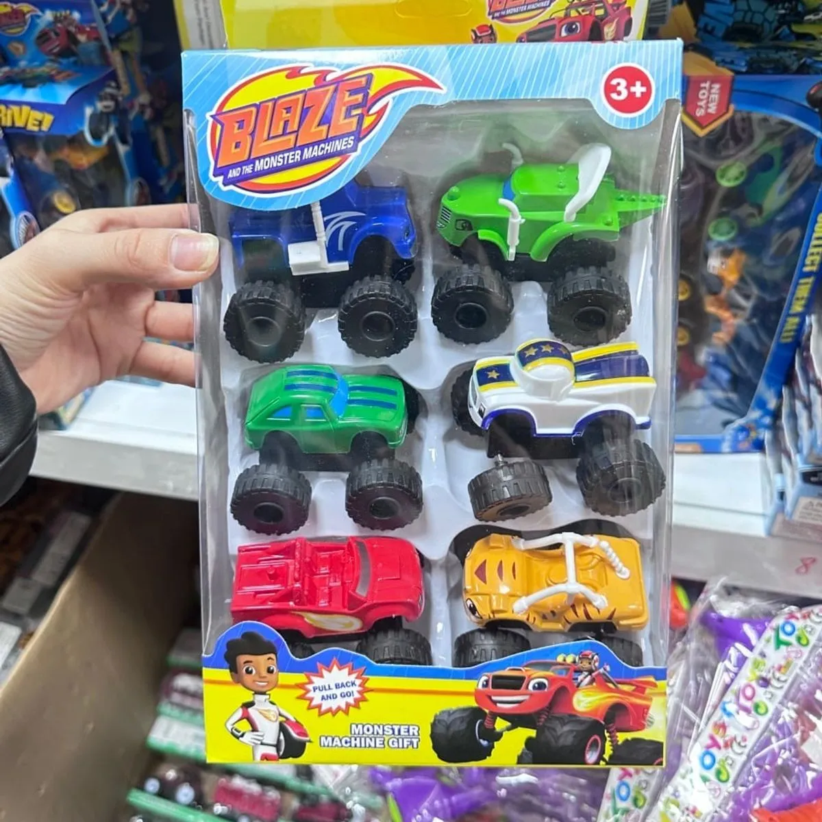 Zestaw 6 autek Blaze Monster Machines Pull Back 3+