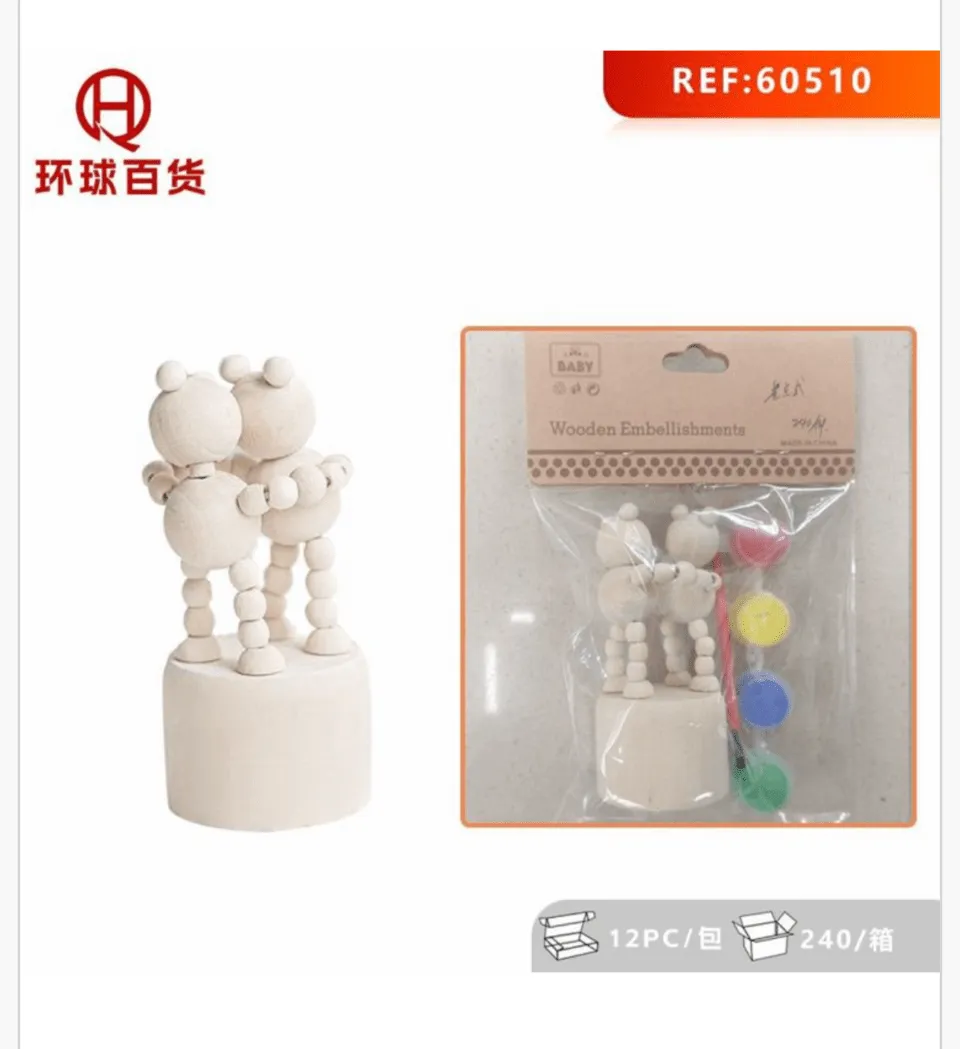Zabawki Drewniane Figurki 9cm do Malowania Zestaw DIY PK14223