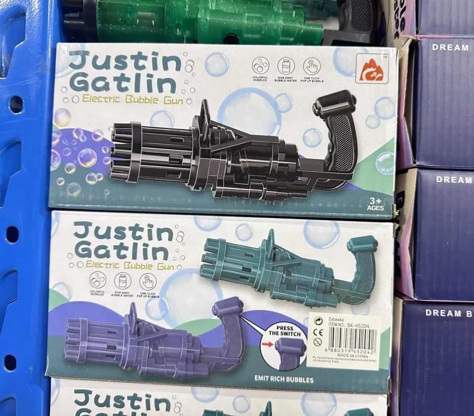 Pistolety Electric Bubble Gun Justin Gatlin Mix 12szt