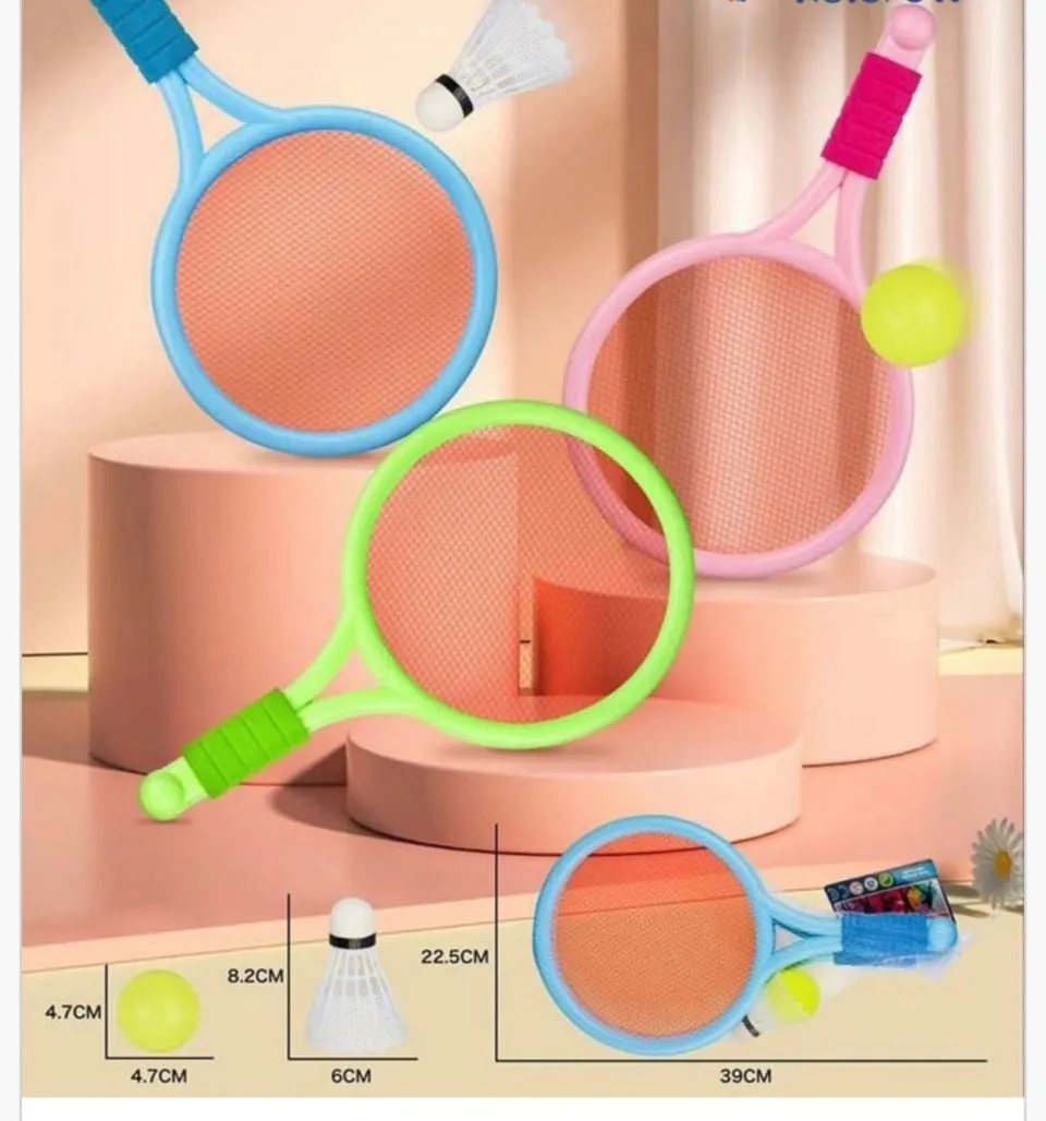 Zestaw Badminton 39cm z Piłką i Lotką - Mix Kolorów 12 szt.