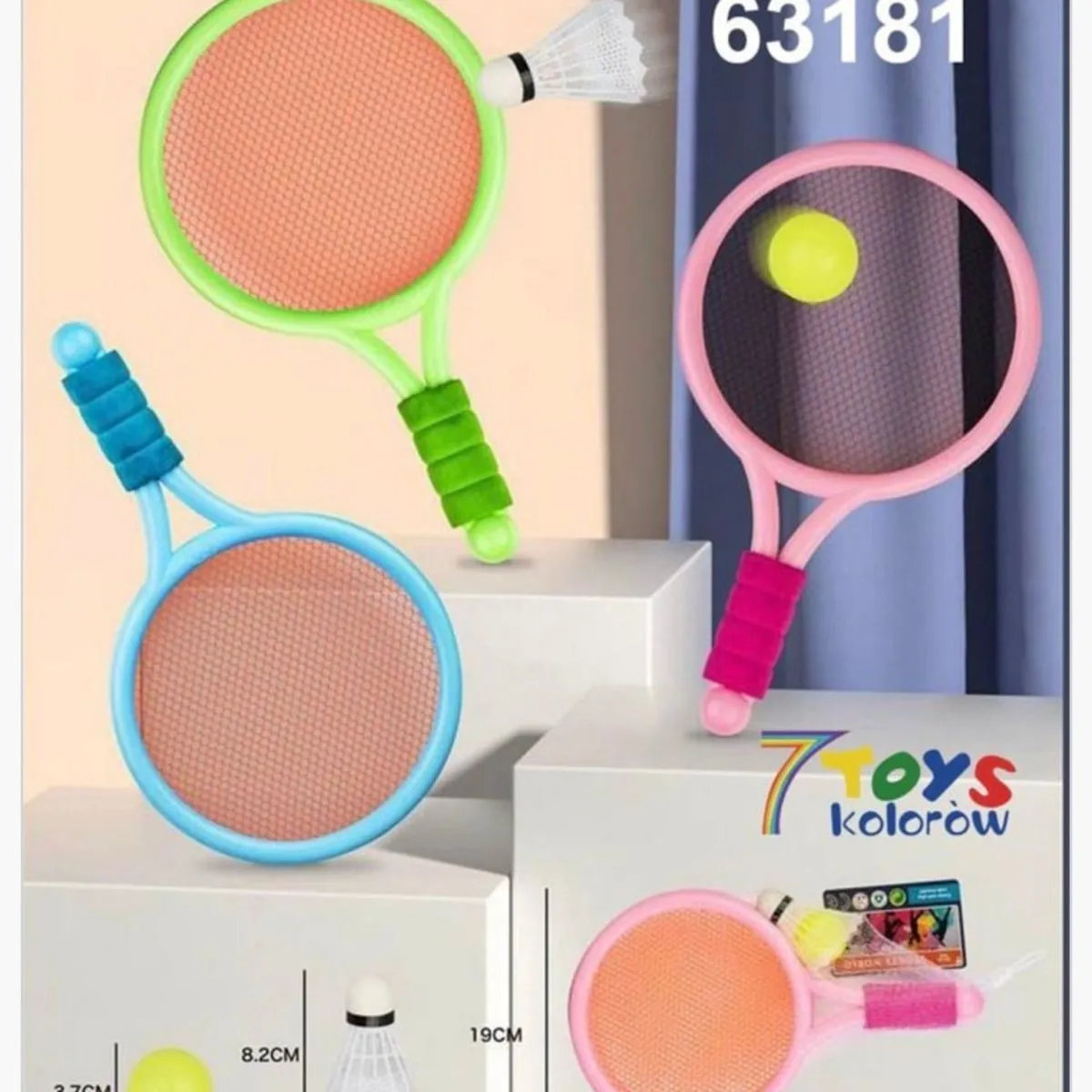 Zestaw Badminton dla dzieci 31,5cm 2 rakietki + akcesoria Mix