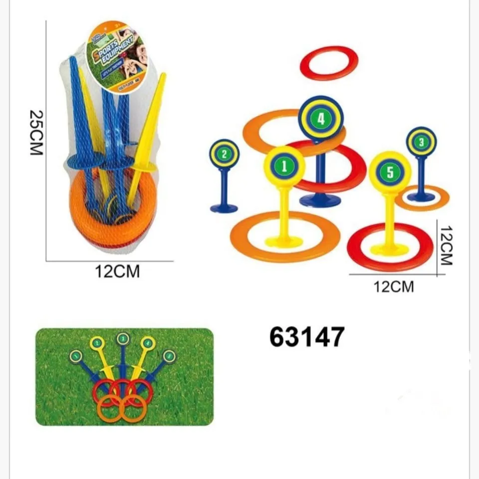 Zestaw do Rzutu Obręczami 25cm Gra Zręcznościowa 12 szt.