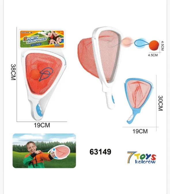 Zestaw do Sportu - Chwytak z Siatką i Piłką 38cm, 7 TOYS