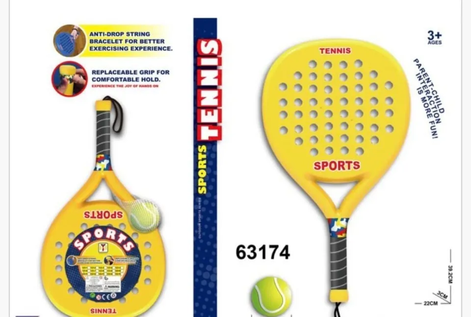 Zestaw do Tenisa 39cm Żółta Rakietka z Piłką PK14268