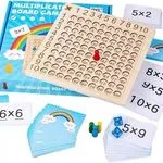 Drewniana gra edukacyjna tabliczka mnożenia Multiplication Board Game