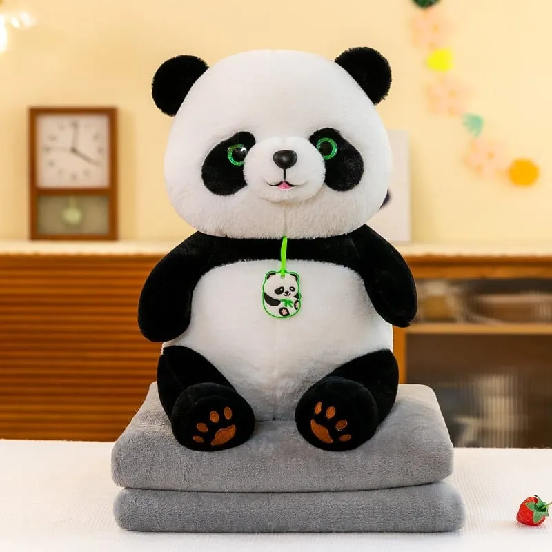 Maskotka Panda na Kocyku - Pluszowy Zestaw Prezentowy
